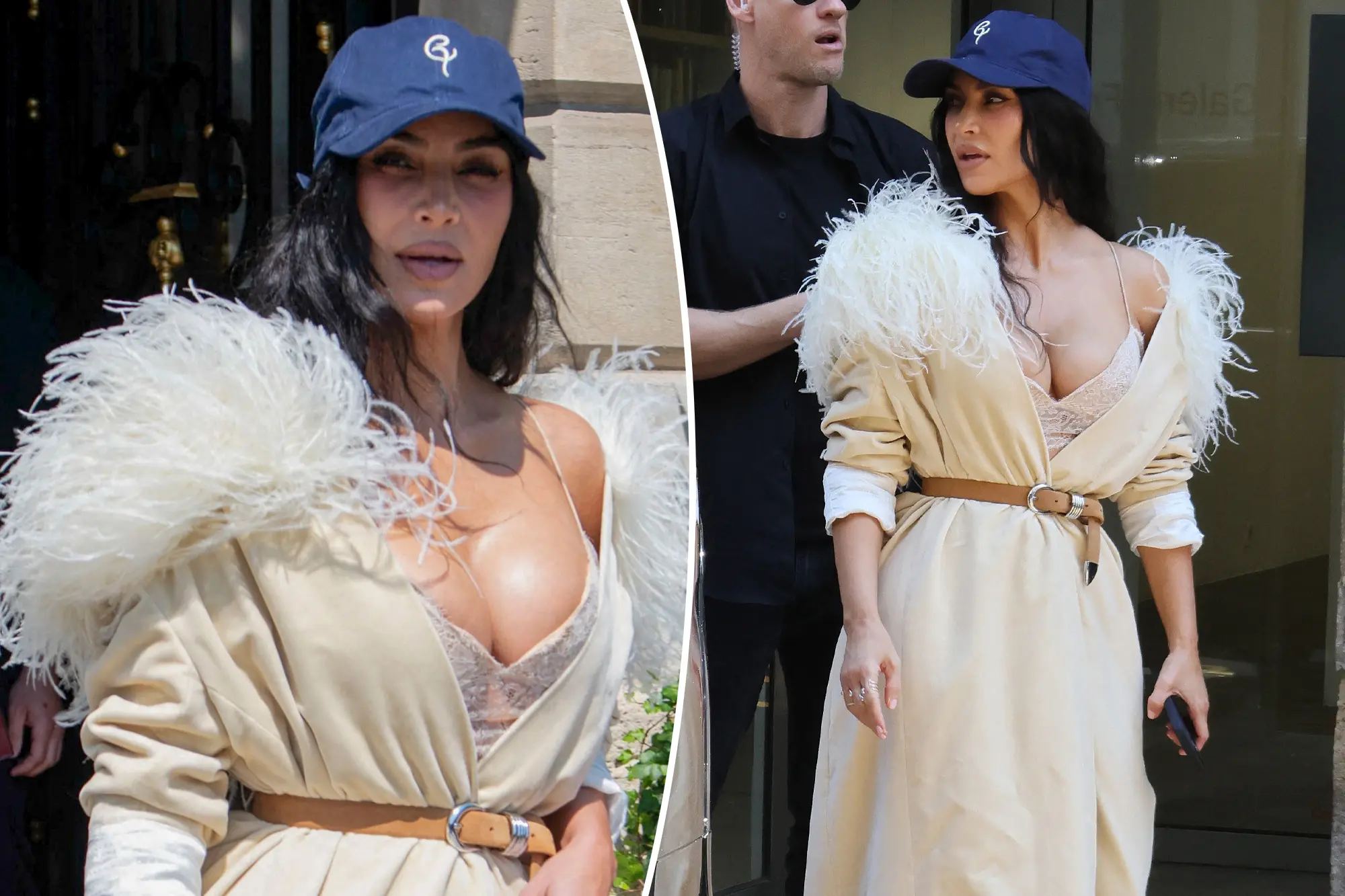 Kim Kardashian Stuns in Dramatic Feathered Look During Paris Lunch After Jewelry Heist Trial Testimony