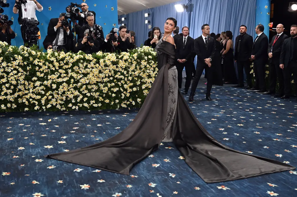 Kylie Jenner Dazzles in See-Through Corset Dress on Met Gala 2025 Red Carpet