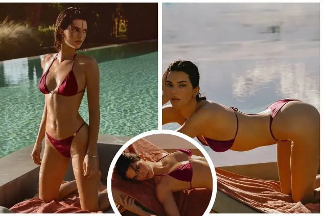 Kendall Jenner Sizzles in Striking String Bikini During Glamorous Poolside Shoot