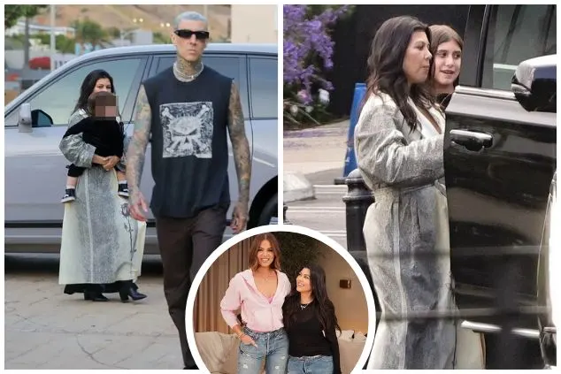 Kourtney Kardashian Turns Heads in Robe at Upscale Restaurant With Lookalike Daughter Penelope