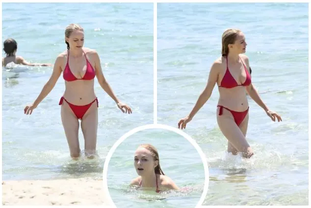 Heather Graham Stuns in Red Bikini During Italian Beach Getaway